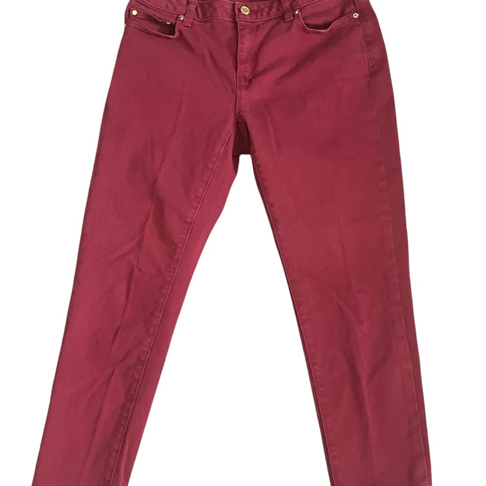 Michael Kors Red Women's Izzy Cropped Skinny Jeans Size 6
